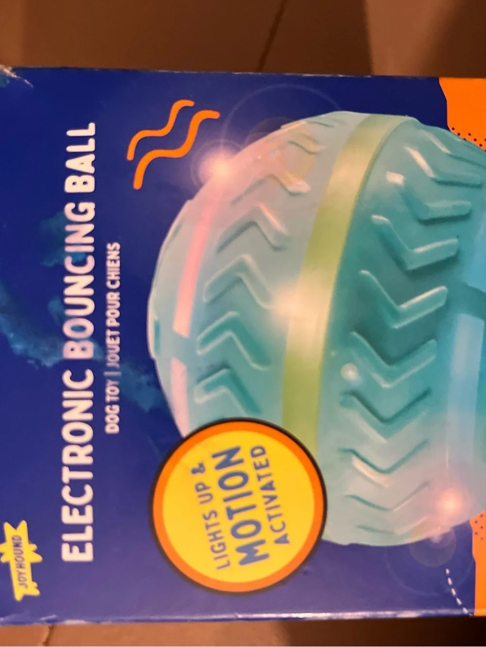 Electronic Bouncing Ball Dog Toy - Teal & Lime